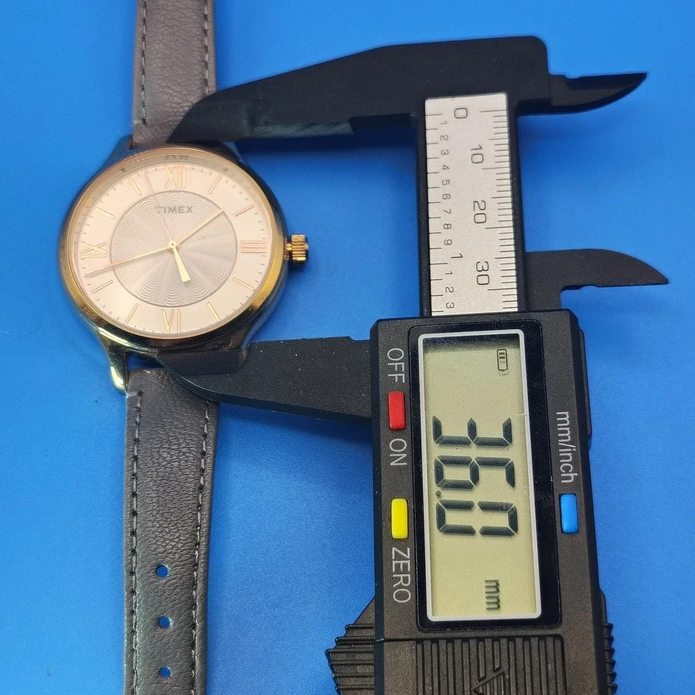 2018 Timex Waterbury Classic Guilloche 36mm Women's Quartz Watch Leather Strap‎